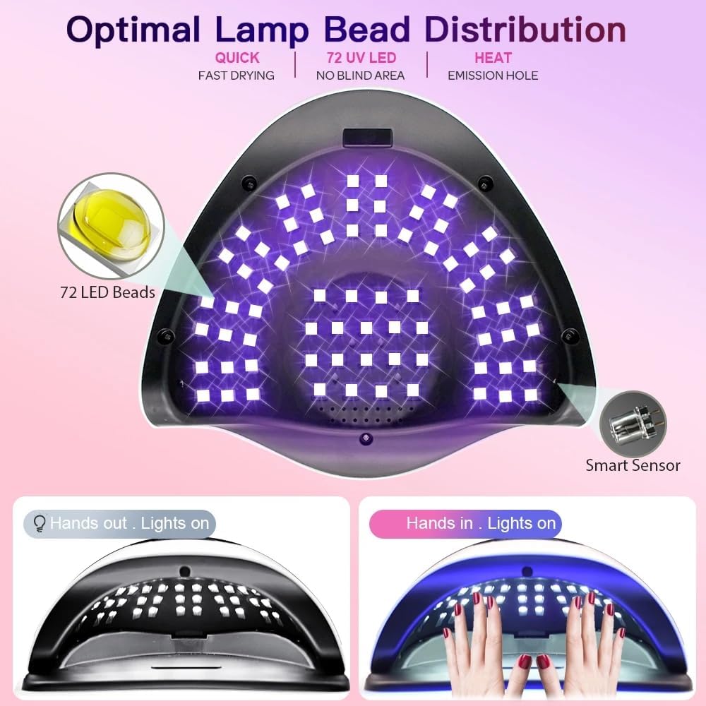 BEENLE 320W UV LED nail lamp with LCD display and spacious opening - 2