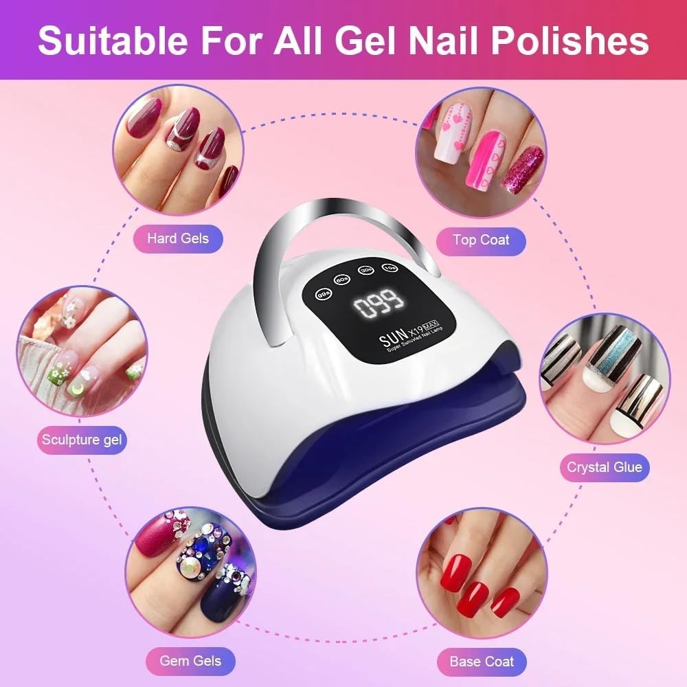 BEENLE 320W UV LED nail lamp with LCD display and spacious opening - 3