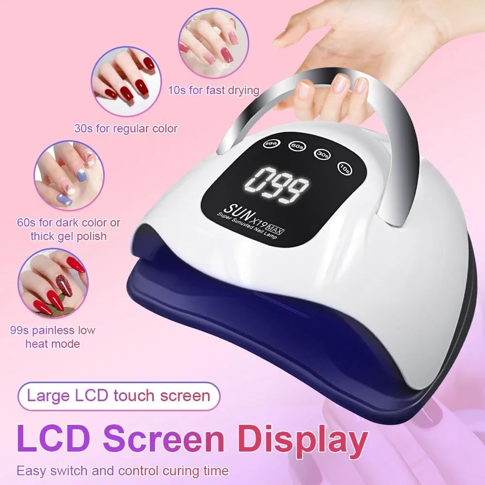 BEENLE 320W UV LED nail lamp with LCD display and spacious opening - 4