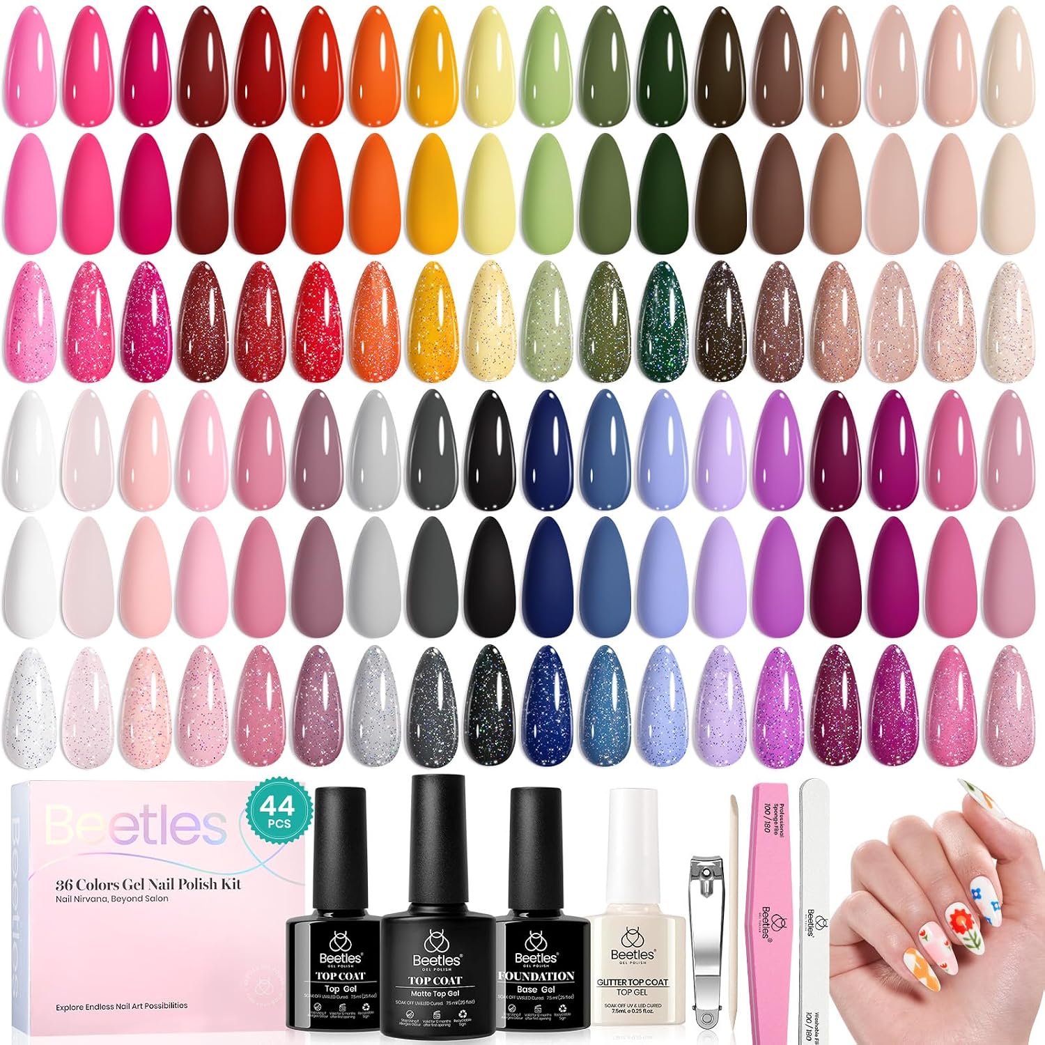 36-Color Gel Polish Set — Complete DIY Manicure Kit