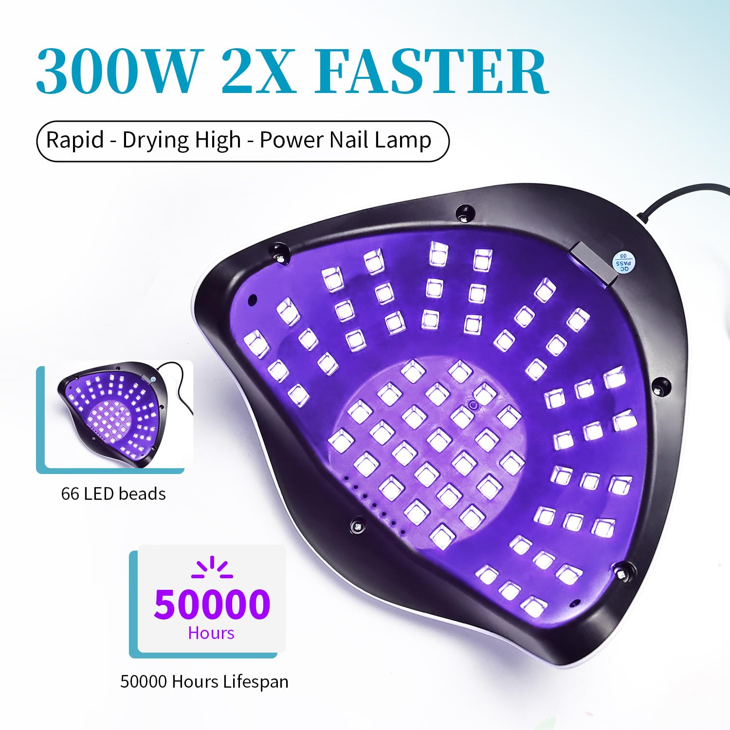 JEWHITENY white UV LED nail lamp with colorful finish and removable base - 4