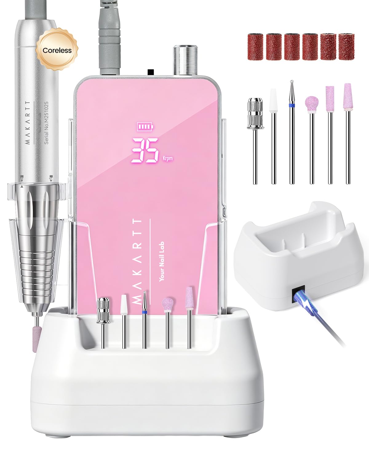 Cordless Electric Nail Drill with 35,000 RPM Motor
