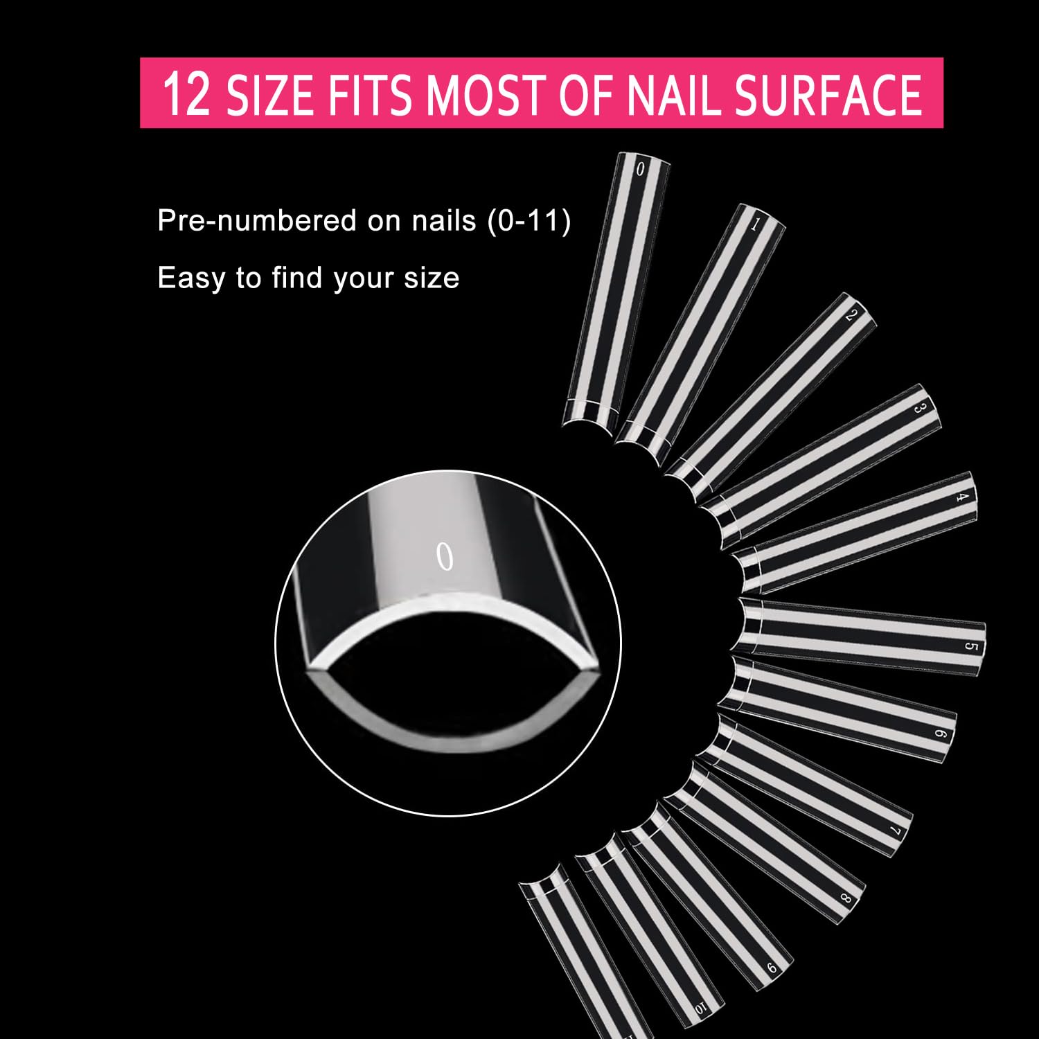 SWETIDY 504pcs clear extra long square nail tips in transparent storage case - 4
