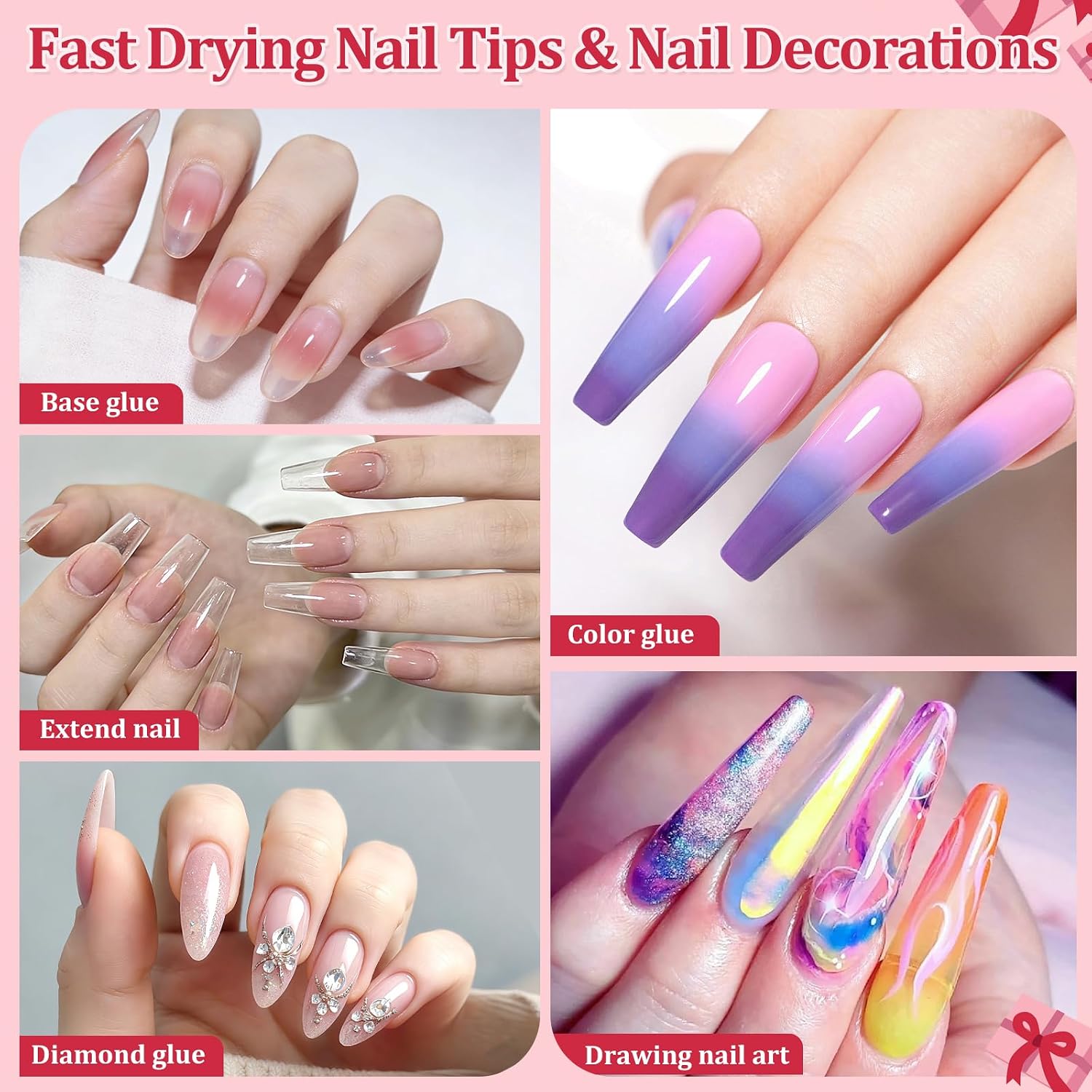 Pink mini handheld UV nail lamp with digital display - 4