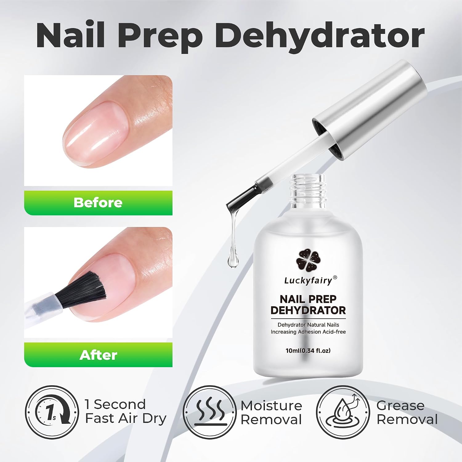 Luckyfairy nail dehydrator and acid-free primer kit for press-on nails and gel - 4