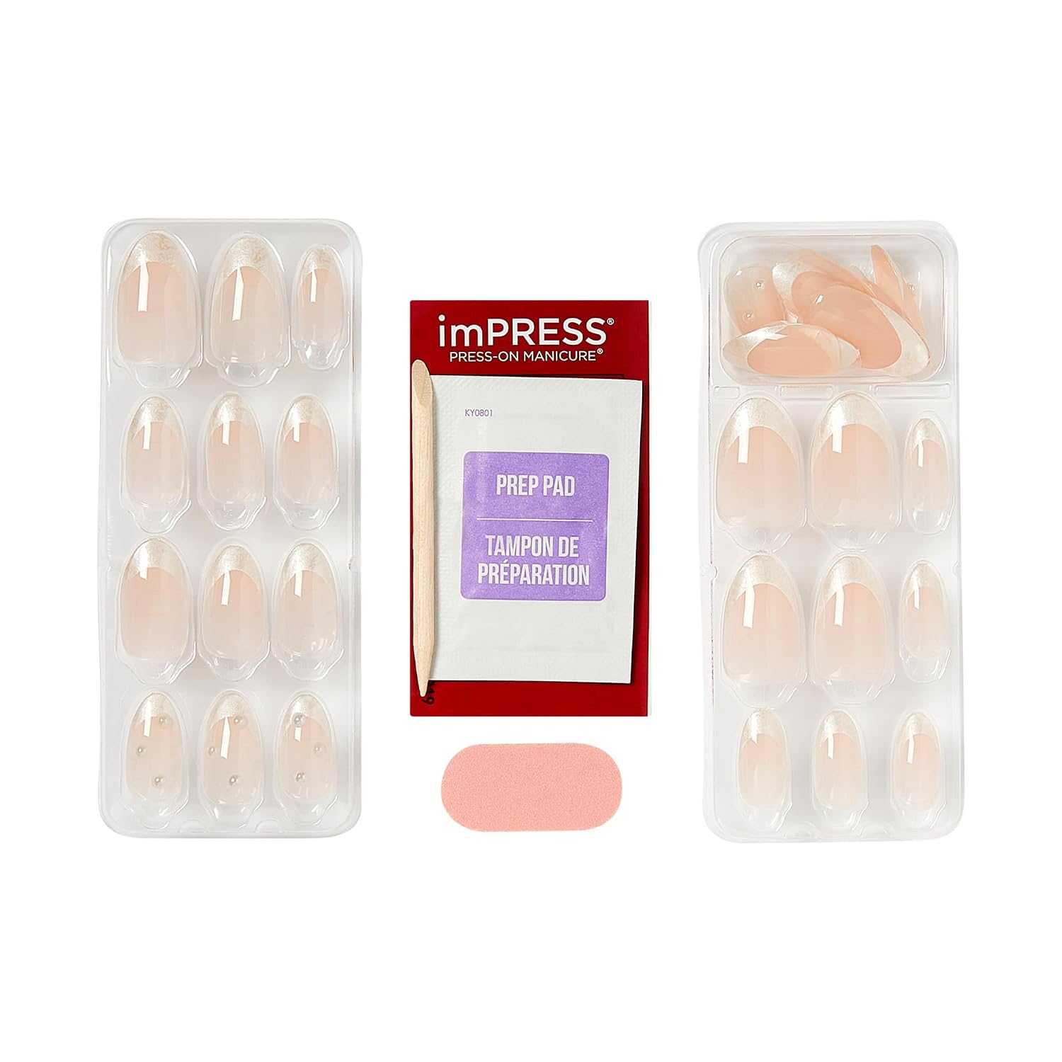 imPRESS No Glue Mani Press On Nails 'Chills' white medium almond - 4