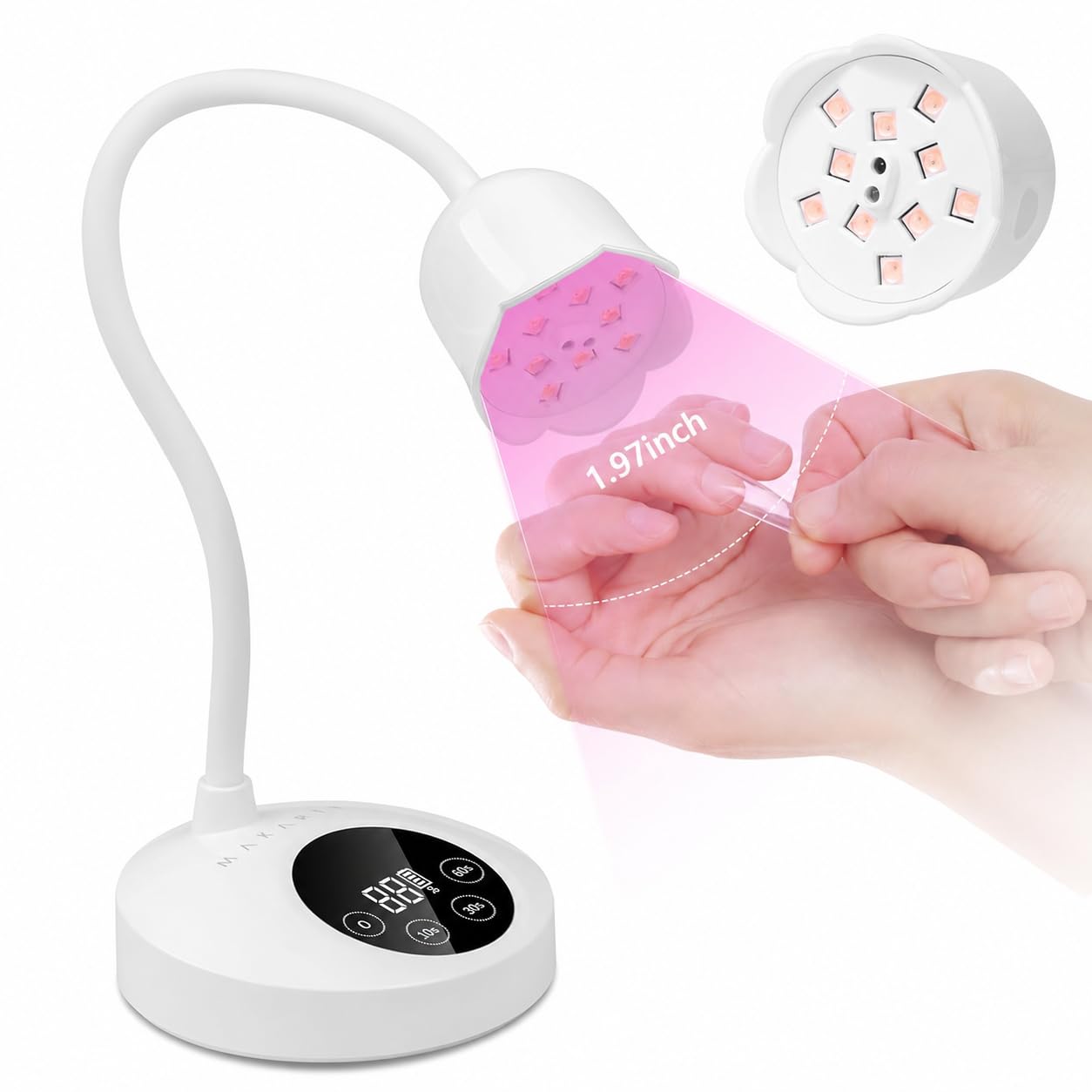 Portable Gooseneck UV Nail Lamp – Rechargeable Mini