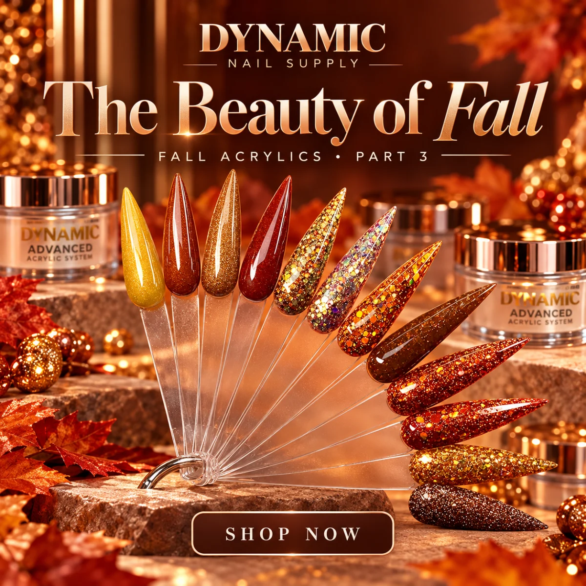 The Beauty of Fall The Beauty of Fall – fall acrylics part 3, mustard, rust, copper and glitter swatches