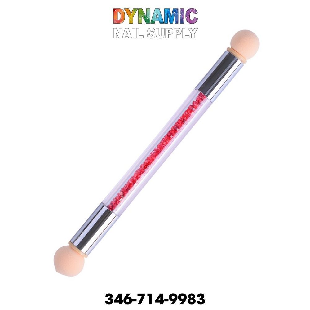 double head glitter nail brush sponge pen - 2