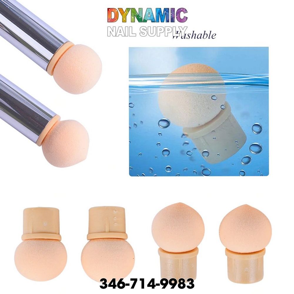 double head glitter nail brush sponge pen - 7