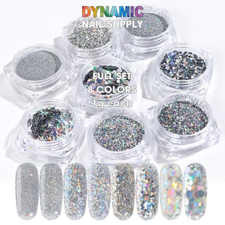 Holographic Nail Glitter Set — 16 Holo Powder Pack
