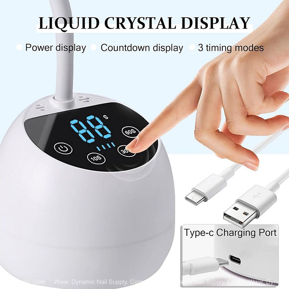 white mini uv led nail lamp - 3