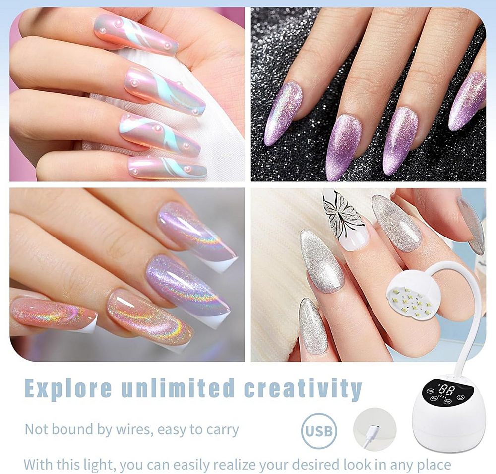 white mini uv led nail lamp - 5