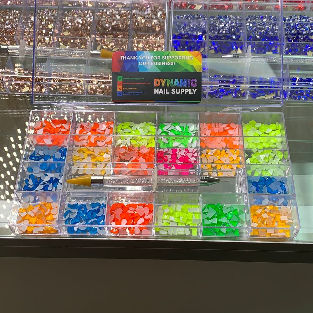 Neon rhinestone nail set 1000pcs - 2