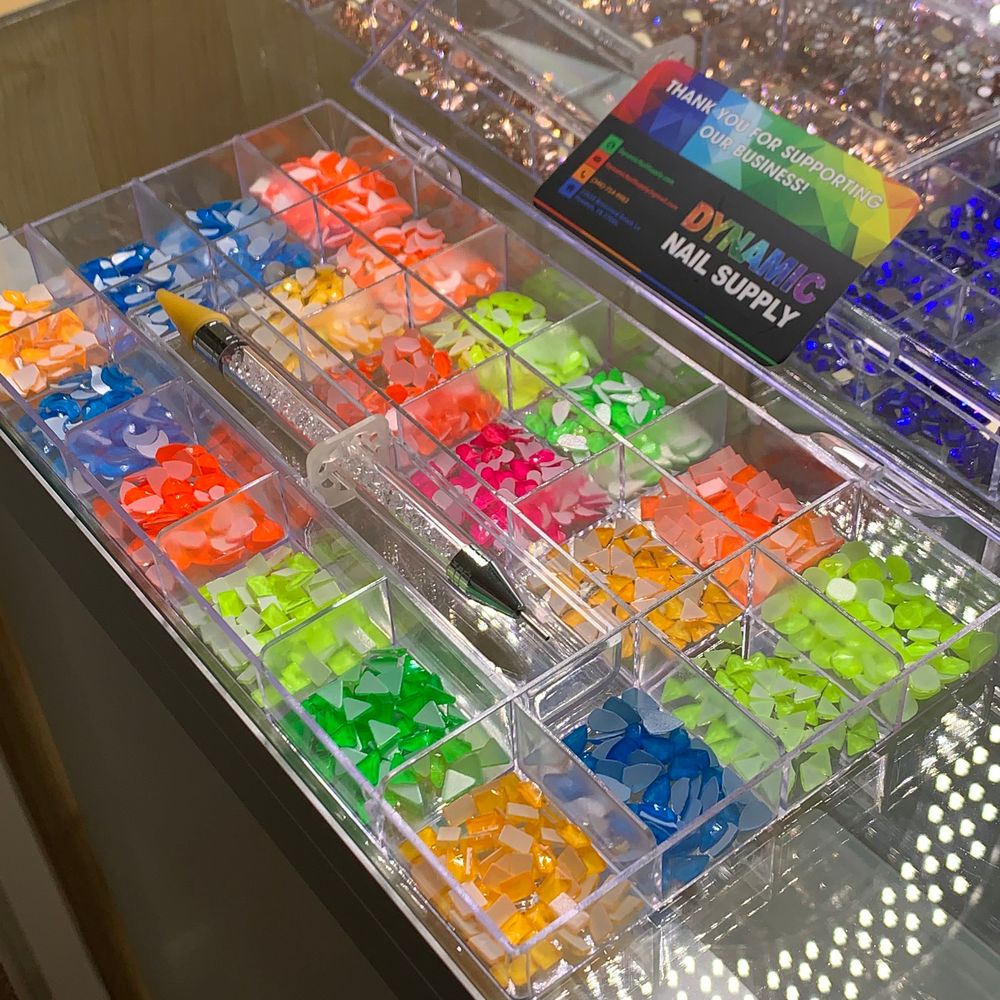 Neon rhinestone nail set 1000pcs - 5