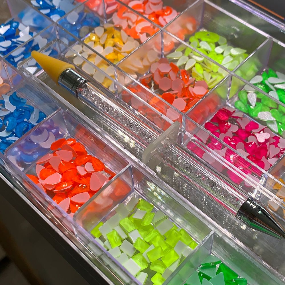 Neon rhinestone nail set 1000pcs - 7