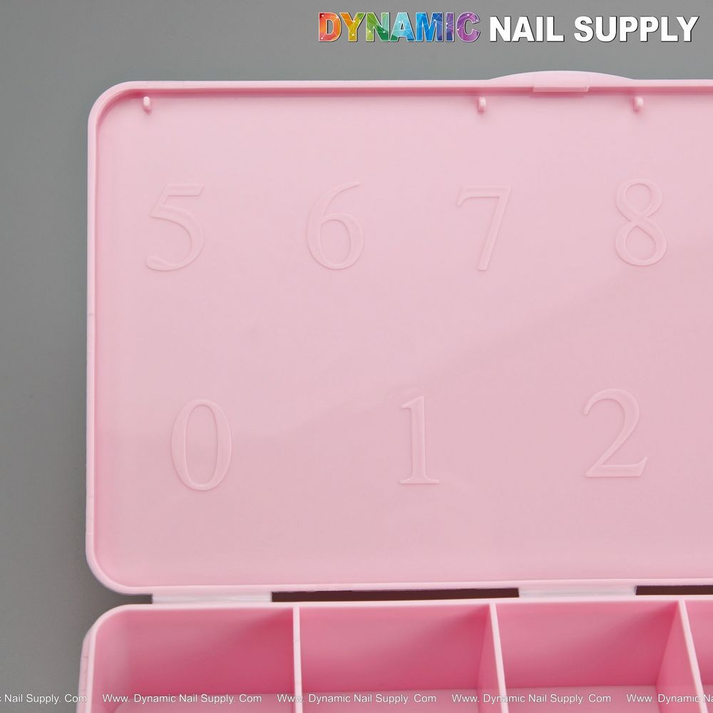 Pink 11-grid nail tip organizer box - 3