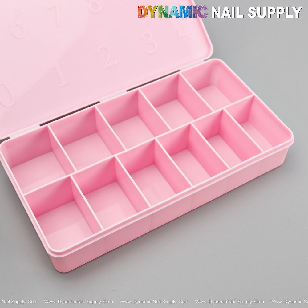 Pink 11-grid nail tip organizer box - 4