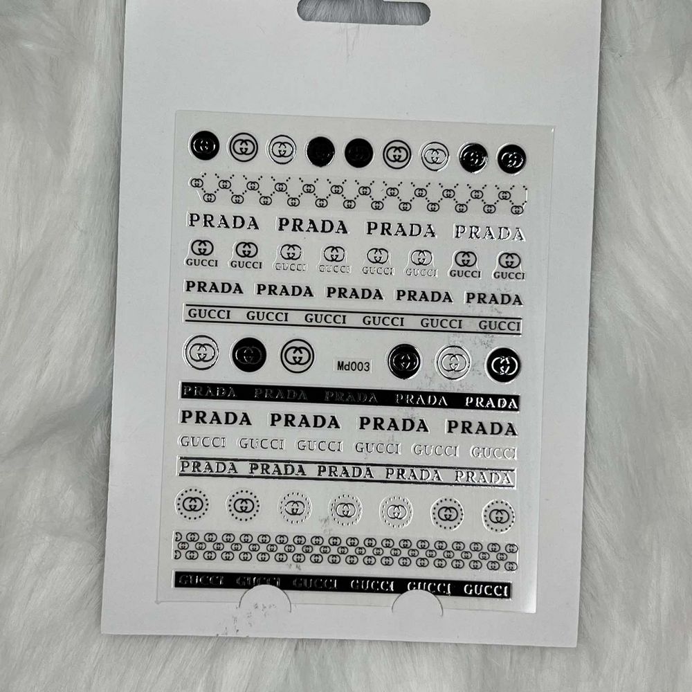 Seasonal Looks with Silver Black Logo Nail Stickers