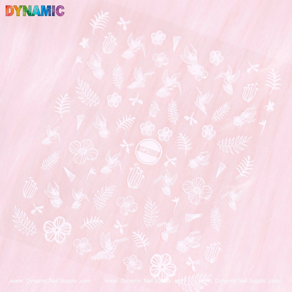 White Spring Nail Stickers: Delicate Floral Nail Decals